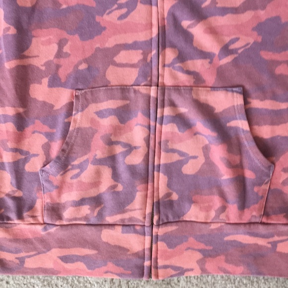 Monrow Pink Camouflage ZIP Hoodie size L New - Picture 3 of 7